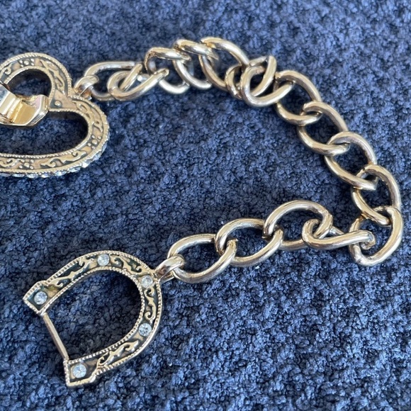 VTG Y2K Juicy Couture Love Luck, Horsehoe Charms Clasp Gold Tone Tennis Bracelet - Picture 10 of 10